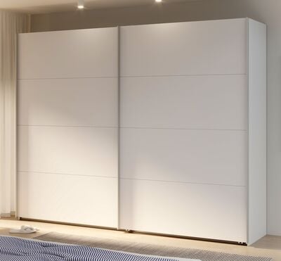 Line vaatekaappi liukuovilla 270x210 valkoinen